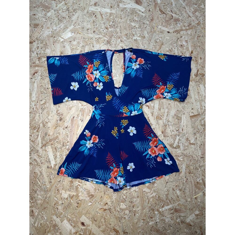 Express Women’s 3/4 Sleeve Dress Short Floral Graphic Sz S